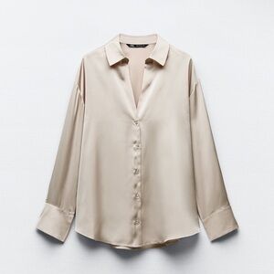 Zara Satin Effect Basic Shirt